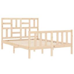 Berkfield Home Beautiful Bed Frame with Headboard 140x200 cm Solid Wood in Natural - thumbnail 5
