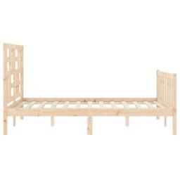 Berkfield Home Beautiful Bed Frame with Headboard 140x200 cm Solid Wood in Natural - thumbnail 7