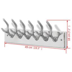 Berkfield Home Aluminium Wardrobe Hook Coat Rack Hat/Tie Hanger Silver - thumbnail 5