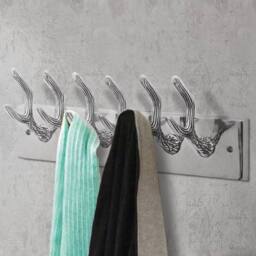 Berkfield Home Aluminium Wardrobe Hook Coat Rack Hat/Tie Hanger Silver - thumbnail 2