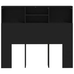 Berkfield Home Headboard Cabinet Black 120x19x103.5 cm - thumbnail 5