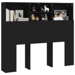 Berkfield Home Headboard Cabinet Black 120x19x103.5 cm - thumbnail 4