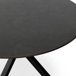 More4Homes Calne Concrete Ceramic Round Dining Table & 4 Anika Velvet Chairs in Grey - thumbnail 4