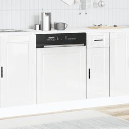 Berkfield Home Dishwasher Panel Porto High Gloss White 60x1.5x67 cm Engineered Wood - thumbnail 3