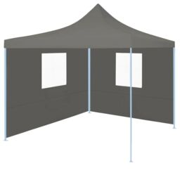 Berkfield Home Professional Folding Party Tent with 2 Sidewalls 2x2 m Steel Anthracite in Black - thumbnail 1