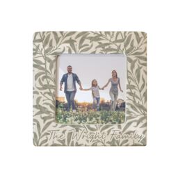 Personalised Memento Company Women's Personalised Leaf Print Ceramic 4x4 Frame in Beige