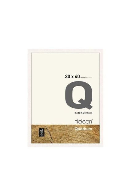 nielsen Quadrum 30 x 40cm Wooden Picture Frame With Protective Glass Front in White - Size: 30 x 40 cm - image 1