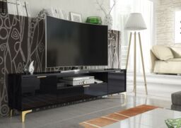Creative Furniture Goldline Gloss TV Unit 200cm - Sleek Full-Gloss Design in White or Black - thumbnail 2
