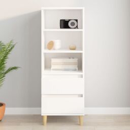 Berkfield Home Highboard White 40x36x110 cm Engineered Wood - Size: 40 x 36 x 110 cm - thumbnail 1