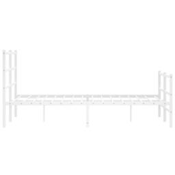 Berkfield Home Metal Bed Frame without Mattress with Footboard¬†White 120x200cm in White - Size: Small Double - thumbnail 6