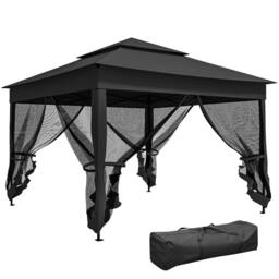 OUTSUNNY Garden Folding Tent Heavy Duty Pop Up Gazebo for Party Black - thumbnail 2