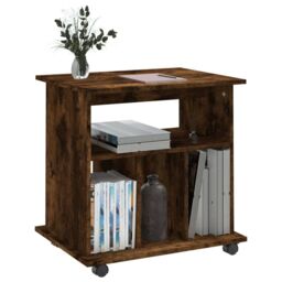 Berkfield Home Rolling Cabinet Smoked Oak 60x45x60 cm Engineered Wood in Brown - Size: 60 x 45 x 60 cm - thumbnail 4