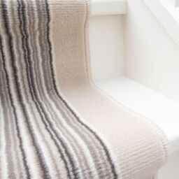 Kukoon Beige Striped Cut to Measure Stair Carpet Runner Rug 70cm Wide - Size: 70 cm x 1680 cm - thumbnail 6