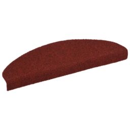 Berkfield Home 15 pcs Self-adhesive Stair Mats Needle Punch 65x21x4 cm Red - Size: Medium - thumbnail 3