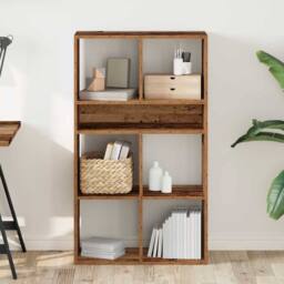 Berkfield Home Book Cabinet Old Wood 66x31x112 cm Engineered Wood - Size: 66 x 31 x 112 cm - thumbnail 3