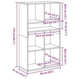 Berkfield Home Book Cabinet Old Wood 66x31x112 cm Engineered Wood - Size: 66 x 31 x 112 cm - thumbnail 9