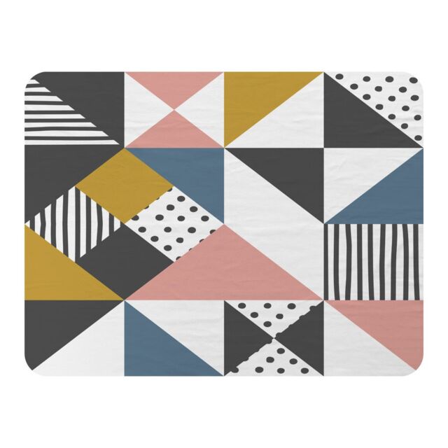 Benjamin Tate Design Coloured Geometric Pattern Blanket in Natural - Size: 120 cm x 150 cm - image 1