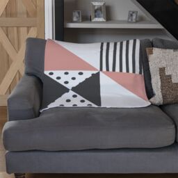 Benjamin Tate Design Coloured Geometric Pattern Blanket in Natural - Size: 120 cm x 150 cm - thumbnail 2