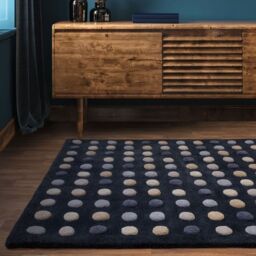 The Rug Shop UK Blue Modern Easy to clean Hand Made Dotted Area Rug - Size: 200 cm x 300 cm - thumbnail 1