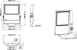 Netlighting Knightsbridge 230V IP66 IK08 High Lumen 200W Floodlight 4000K FLHL200 in Black - thumbnail 2