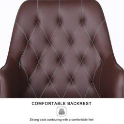 FURNITURE ONE Swivel Desk Chair, Adjustable Heigh PVC Leather Office Chair in Brown - Size: 1 Seater - thumbnail 5