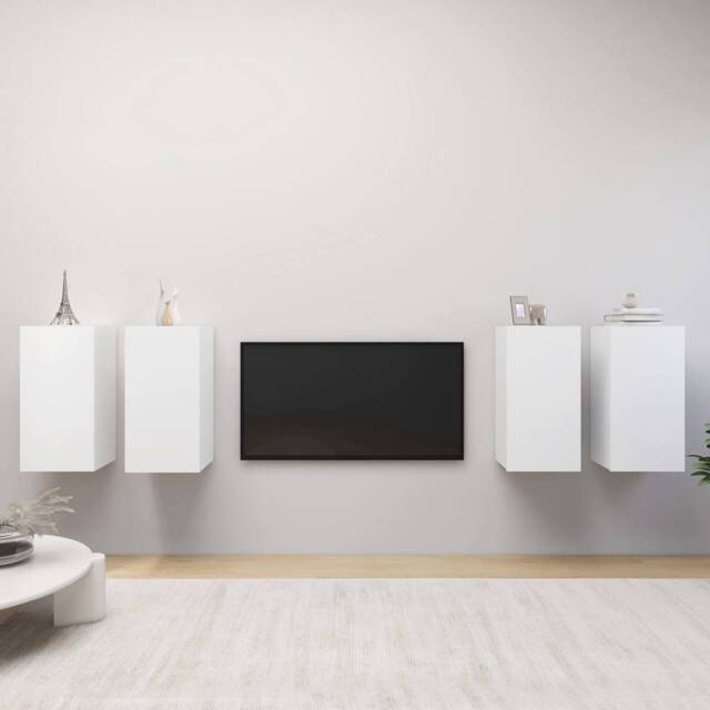 Berkfield Home TV Cabinets 4 pcs White 30.5x30x60 cm Engineered Wood - image 1