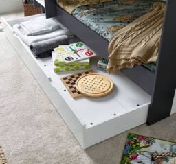 Bedmaster Olly Storage Bunk Bed With Drawer With Pocket Mattresses in Grey - Size: Single - thumbnail 4