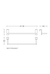 Cosmic Towel Rail 45cm Self-adhesive Chrome Anti-corrosion Stick Collection in Grey - thumbnail 6