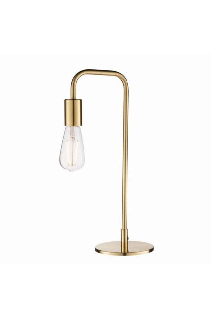 Netlighting Rubens 1 Light Table Lamp Satin Brushed Gold Plate E27 - image 1