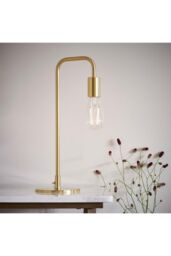 Netlighting Rubens 1 Light Table Lamp Satin Brushed Gold Plate E27 - thumbnail 2