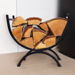Charles Bentley Rosewood Small Log Holder Iron Copper Antique Black Minimalist - thumbnail 1