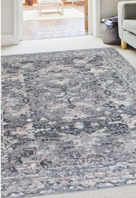 THE RUGS Maestro Collection Vintage Design Rug in Grey & Pink - 3118 GB22 - Size: 80 cm x 150 cm - image 1