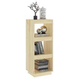 Berkfield Home Book Cabinet/Room Divider 40x35x103 cm Solid Pinewood in Light Brown - Size: 40 x 35 x 103 cm - thumbnail 4