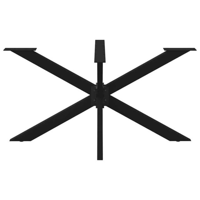 Berkfield Home Modern Dining Table Leg Spider Shape Black 150x78x(72-73) cm Steel - image 1