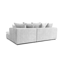 Abakus Direct Lucas Water Repellent Velvet Chenille Right Facing Corner Sofa in Silver - thumbnail 6