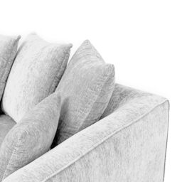 Abakus Direct Lucas Water Repellent Velvet Chenille Right Facing Corner Sofa in Silver - thumbnail 5