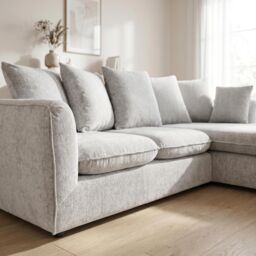 Abakus Direct Lucas Water Repellent Velvet Chenille Right Facing Corner Sofa in Silver - thumbnail 8