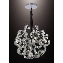Netlighting Esme Pendant 12 Light G4 Polished ChromeCrystal NOT LEDCFL Compatible in Grey - thumbnail 2