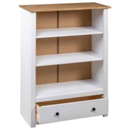 Berkfield Home Bookcase White 80x35x110 cm Solid Pine Wood Panama Range - Size: 80 x 35 x 110 cm - thumbnail 5