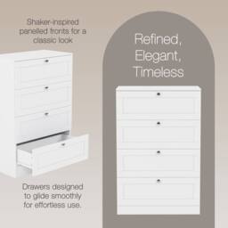 Home Discount Vida Designs Altino 4Pc Bedroom Set(3Dr Bedside, 4Dr Chest, Wardrobe) in White - thumbnail 5