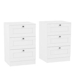 Home Discount Vida Designs Altino 4Pc Bedroom Set(3Dr Bedside, 4Dr Chest, Wardrobe) in White - thumbnail 7