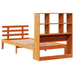 Berkfield Home Bookcase Bed without Mattress Wax Brown 100x200cm Solid Wood Pine - Size: 100x200 cm - thumbnail 6