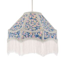 Happy Homewares Classic Handmade Victorian Empire Lamp Shade in Soft Cotton with Tassels - Size: 12 inches - thumbnail 2