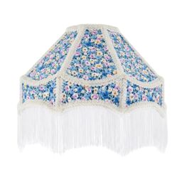 Happy Homewares Classic Handmade Victorian Empire Lamp Shade in Soft Cotton with Tassels - Size: 12 inches