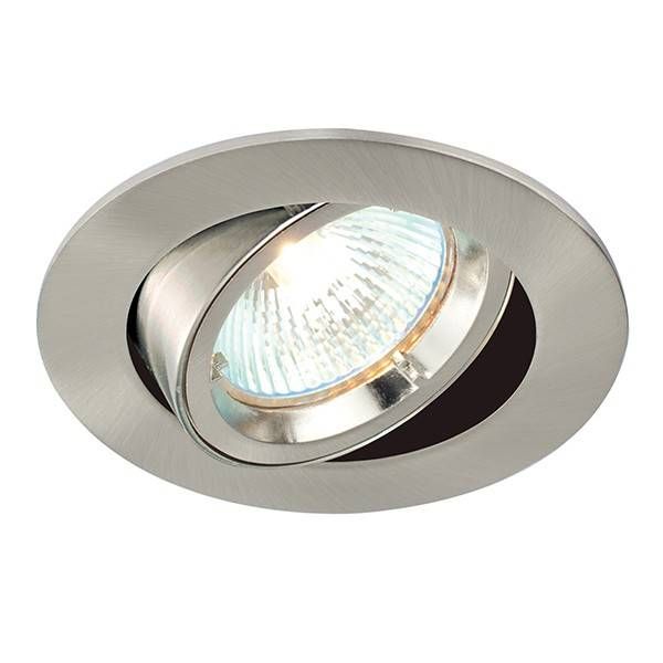 Netlighting Cast 1 Light Recessed Tilt Downlight Satin Nickel Plate GU10 in Grey
