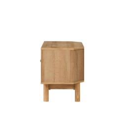 NESTLUNE Oak Rattan 1 Door Corner TV Unit Stand Living Room in Brown - Size: 100 cm x 15 cm - thumbnail 4