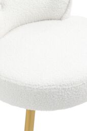 Living and Home Teddy Fleece Dressing Table Stool with Iron Legs in White - thumbnail 6