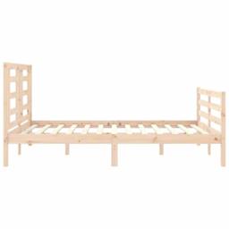 Berkfield Home Beautiful Bed Frame with Headboard 160x200 cm Solid Wood in Light Tan - thumbnail 7