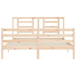 Berkfield Home Beautiful Bed Frame with Headboard 160x200 cm Solid Wood in Light Tan - thumbnail 6