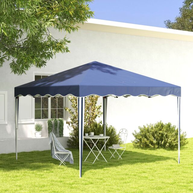 OUTSUNNY 3x3(m) Pop Up Gazebo Canopy Portable Tent Event Shelter with Carry Bag in Blue